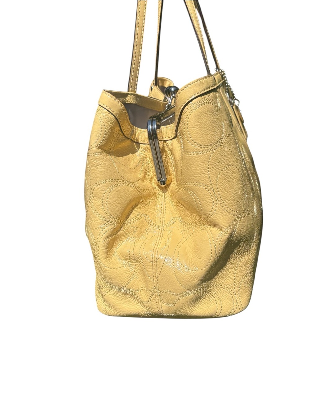Coach Signature Stitched Patent Leather Kiss lock shoulder Bag 2012 (F19215) - Picture 7 of 16